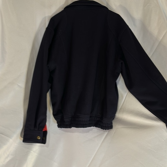 Saks Fifth Avenue Vintage Navy Blue Bomber Jacket 100% Wool Size M - Picture 6 of 12